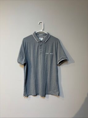 Men's Gray Polo with Contrast Trim